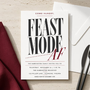 Erntedankfest-Modus AF Thanksgiving-Dinnerparty Einladung