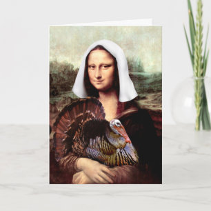 Erntedankfest-Mona-Lisa-Pilger mit Truthahn Feiertagskarte