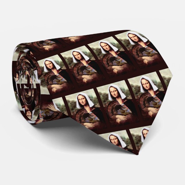 Erntedankfest-Mona-Lisa-Pilger mit Truthahn Krawatte (Gerollt)