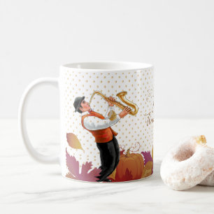 Erntedankfest-Party, Retro-Musik-Jazz-Musik Kaffeetasse