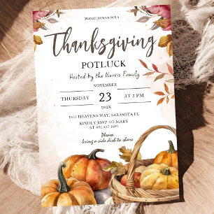 Erntedankfest Potluck Kürbisse Herbst Dankbar Rust Einladung