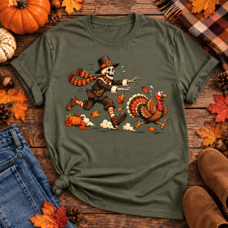 Erntedankfest-Skelett-Putenjagd T-Shirt