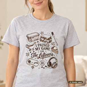 Erntedankfest-Spieler-Reste Vintage-Essenskunst T-Shirt