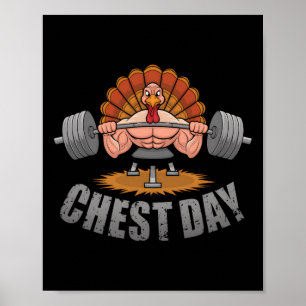 Erntedankfest Truthahn Brust Tag Gym Humor Fitness Poster
