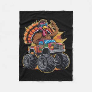 Erntedankfest Truthahn fährt auf Monstertruck Jung Fleecedecke