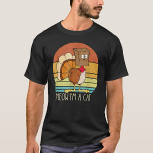 Erntedankfest Truthahn Falsche Katze Retro Frauen T-Shirt