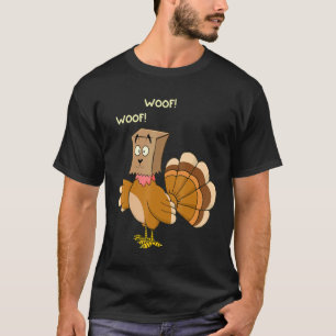 Erntedankfest Truthahn Falscher Hund WOOF Frohes E T-Shirt