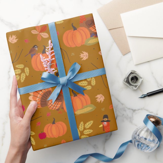 Erntedankfest Truthahn Geschenkpapier (Schenken)