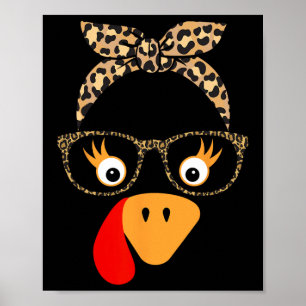 Erntedankfest Truthahn Gesicht Leopard Gles Für Fr Poster