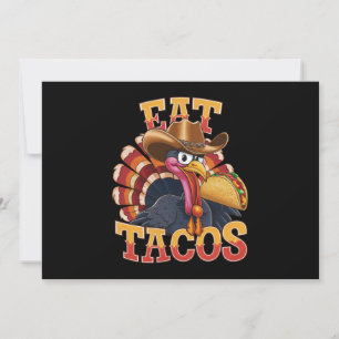 Erntedankfest Truthahn isst Tacos  Lustiger Mexika Einladung