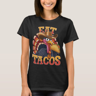 Erntedankfest Truthahn isst Tacos  Lustiger Mexika T-Shirt