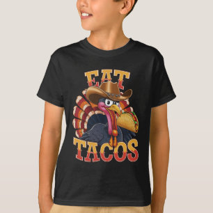Erntedankfest Truthahn isst Tacos  Lustiger Mexika T-Shirt