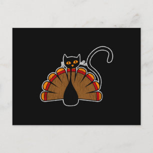 Erntedankfest Truthahn Katze Lustige Katzenliebhab Postkarte