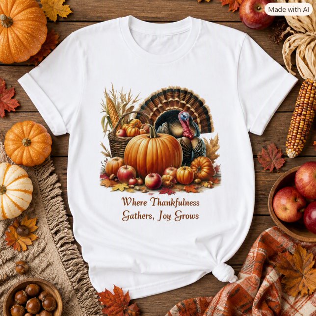Erntedankfest Truthahn Kürbis Herbstmode  T-Shirt (Von Creator hochgeladen)