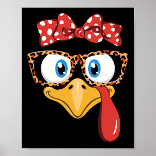 Erntedankfest Truthahn Leopard Gles Geschenke Lady Poster
