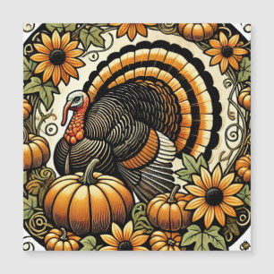 Erntedankfest-Truthahn Magnetkarte