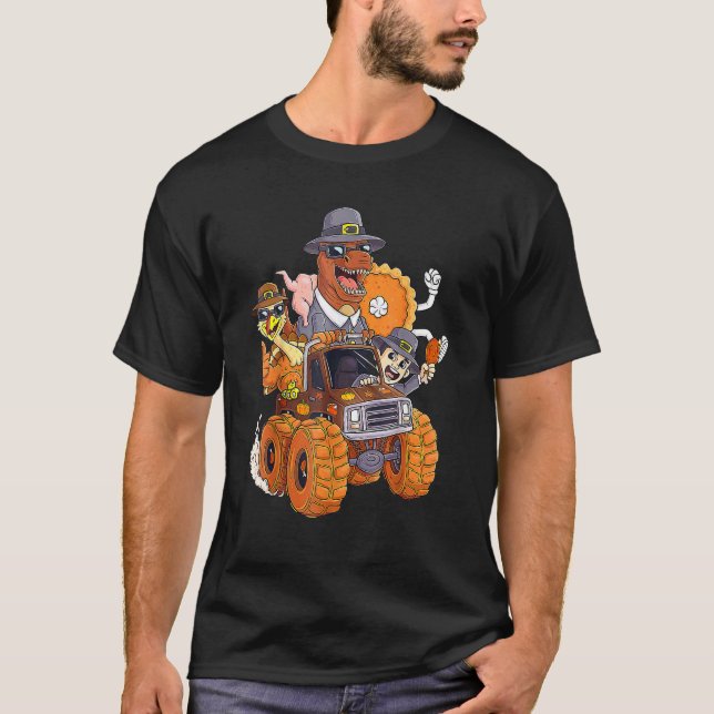 Erntedankfest-Truthahn-Pie-Pilger-Rex-fahrender-LK T-Shirt (Vorderseite)