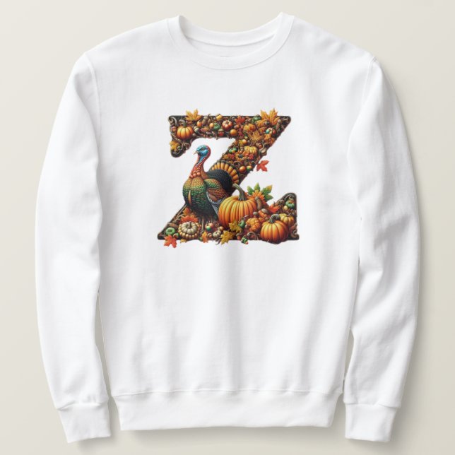 Erntedankfest Truthahn Stil  Sweatshirt (Design vorne)