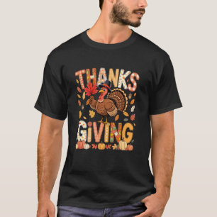 Erntedankfest Truthahn Süßer Pilger Herbstlaub Far T-Shirt