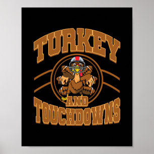 Erntedankfest-Truthahn und Touchdowns Football Her Poster