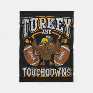 Erntedankfest Truthahn und Touchdowns Football Män Fleecedecke