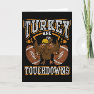 Erntedankfest Truthahn und Touchdowns Football Män Karte