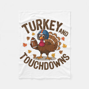 Erntedankfest Truthahn und Touchdowns Footballspie Fleecedecke