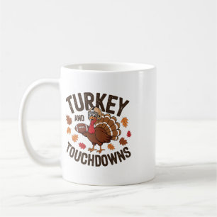 Erntedankfest Truthahn und Touchdowns Footballspie Kaffeetasse