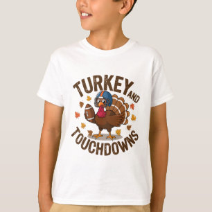 Erntedankfest Truthahn und Touchdowns Footballspie T-Shirt