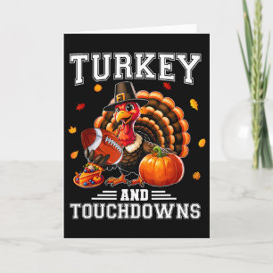 Erntedankfest Truthahn und Touchdowns Footbyll Män Karte