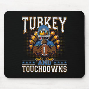 Erntedankfest Truthahn und Touchdowns Footbyll Män Mousepad