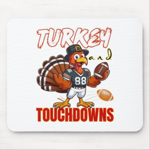 Erntedankfest Truthahn und Touchdowns Lustiger Foo Mousepad