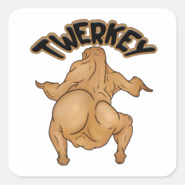 Erntedankfest-Twerkey-Aufkleber Quadratischer Aufkleber