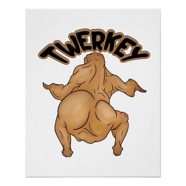 Erntedankfest-Twerkey-Glossy-Plakat Poster (Vorderseite)