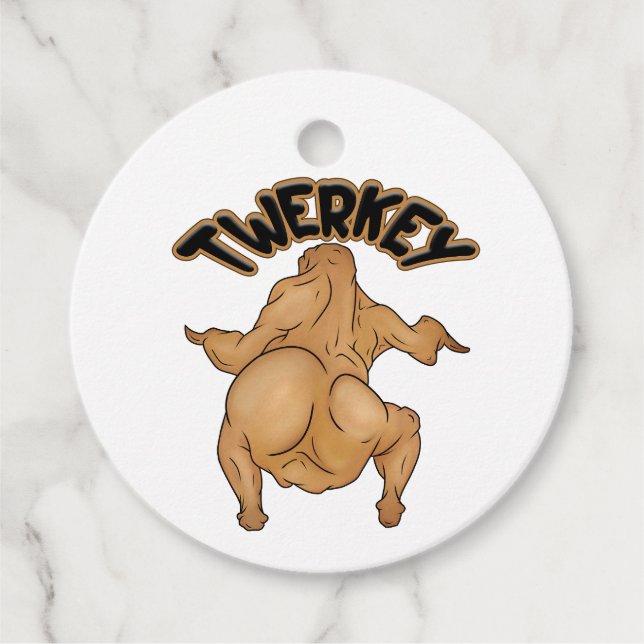 Erntedankfest-Twerkey-Gunstbeweise-Tags Geschenkanhänger (Vorderseite)
