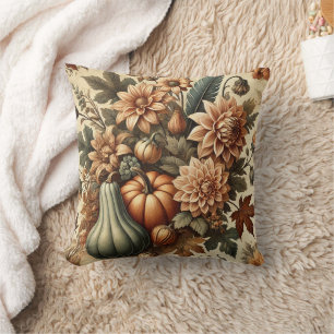 Erntedankfest Vintage Floral Kürbis Wurfkissen Kissen