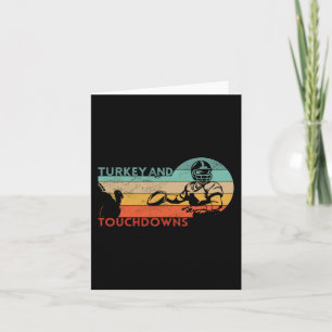 Erntedankfest Vintage Retro Truthahn und Touchdown Karte