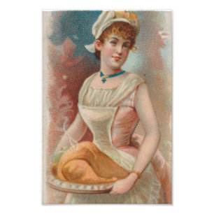 Erntedankfest, Vintage-Victorian-Ära-Druck 1890 Fotodruck