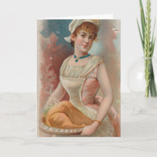 Erntedankfest, Vintage-Victorian-Ära-Druck 1890 Karte