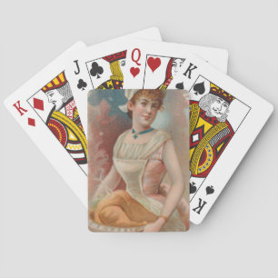 Erntedankfest, Vintage-Victorian-Ära-Druck 1890 Spielkarten