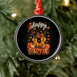 Erntedankfest Violine Herbstblätter Ornament Aus Metall