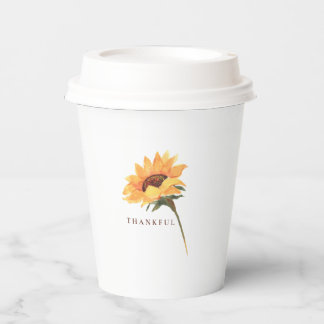 Erntedankfest Wasserfarbe Sonnenblume Dankbar Pappbecher