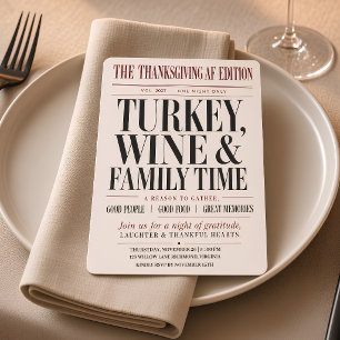 Erntedankfest-Zeitung Dinnerparty Einladung
