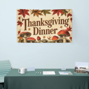 Erntedankfestessen - Vintage-Typografie  Banner