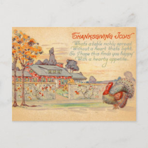Erntedankfreuden Vintage Postkarte
