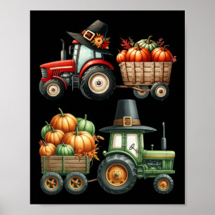 Erntedankhof Traktor Herbst Traktor Bauernhof Jung Poster
