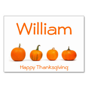 Erntedankplatzkarten mit Kürbissen Tischnummer