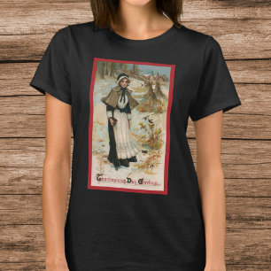 Erntedanktagsgrüße mit einer Pilgerfrau T-Shirt