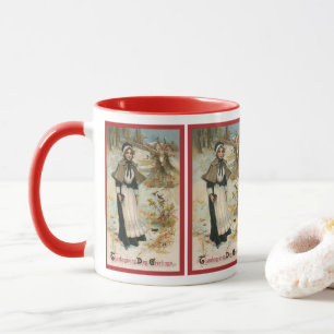 Erntedanktagsgrüße mit einer Pilgerfrau Tasse