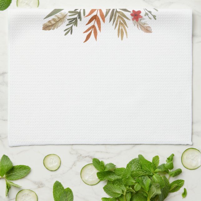 ERNTEDANKwatercolor-FALL-LAUB-KÜCHEN-TUCH Geschirrtuch (Gefaltet)